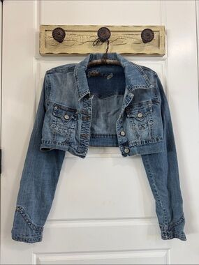 💕 C’EST TOI Cropped Light Wash Denim Jacket - Women's Jean Jacket Size M ✨